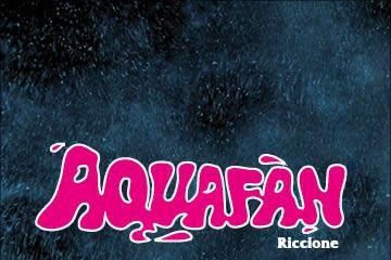 Logo Aquafan Riccione, energia e divertimento acquatico.